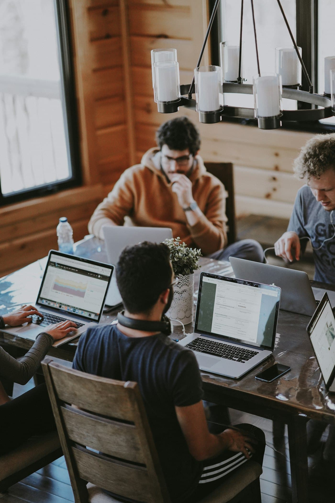 Hiring manager reviewing applications with candidates